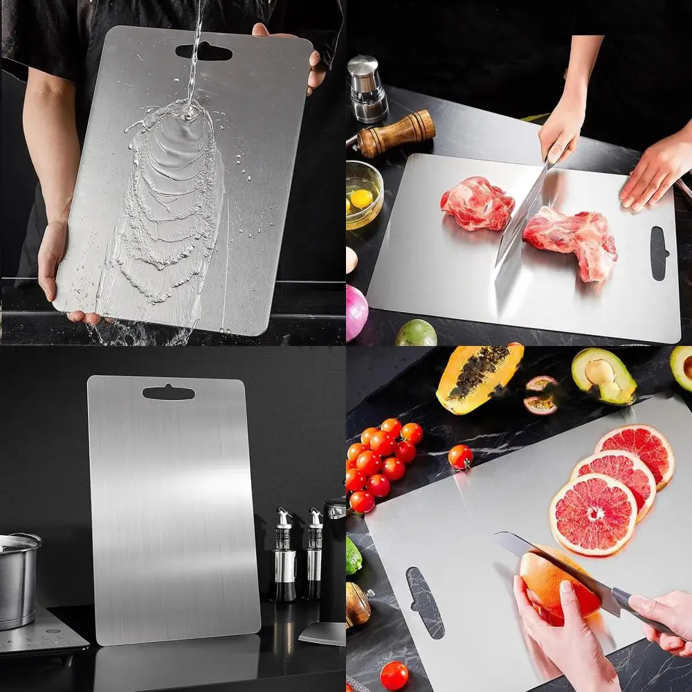 Двусторонняя разделочная доска из чистого титана — большая 18x12 для фруктов, мяса и овощей
Двусторонняя разделочная доска из чистого титана — большая 18x12 для фруктов, мяса и овощей