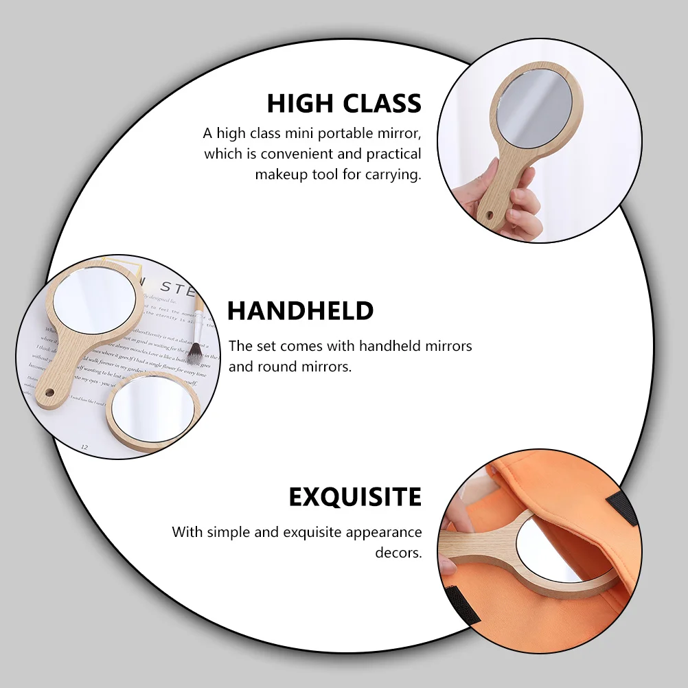 4Pcs Handheld Simple Mirrors Rounded Compact Portable Makeup Mirror Convenient Carry Mirror for Women Travel
4Pcs Handheld Simple Mirrors Rounded Compact Portable Makeup Mirror Convenient Carry Mirror for Women Travel