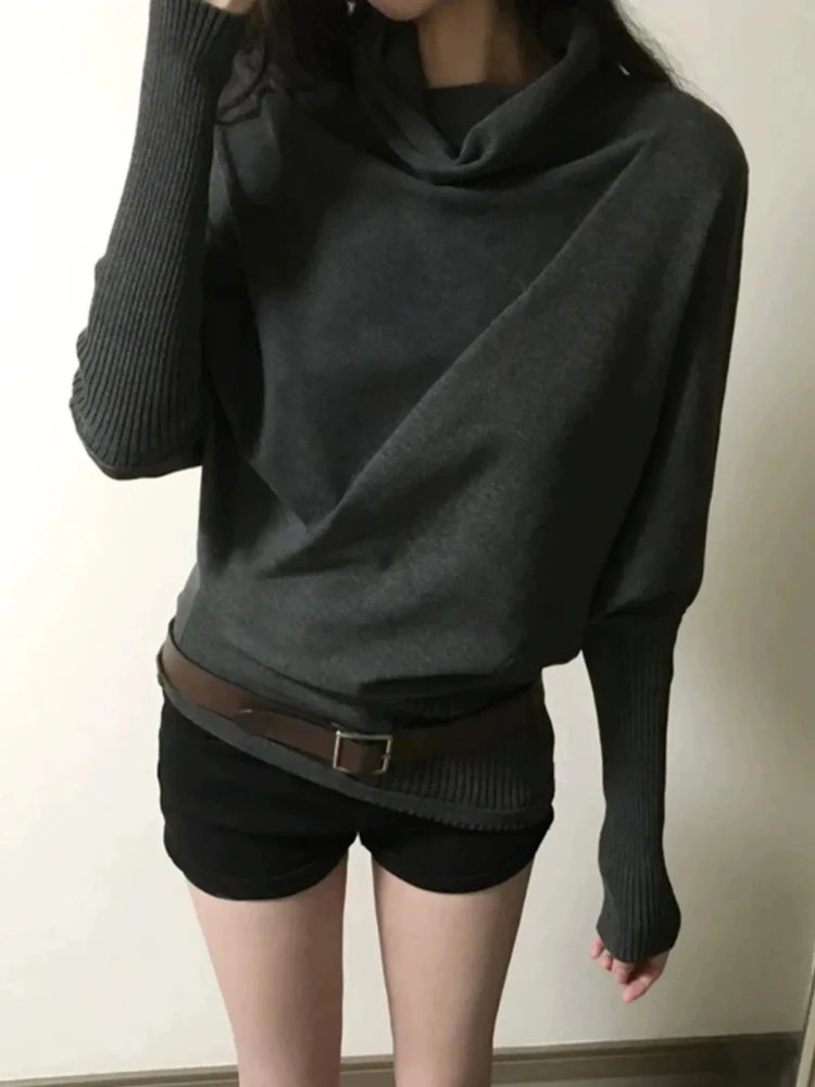 Turtleneck Pullovers Women's Clothing Sueter Mujer Batwing Sleeve Loose Korean Jumper Pull Femme Fashion Knitted Sweater Tops
Turtleneck Pullovers Women's Clothing Sueter Mujer Batwing Sleeve Loose Korean Jumper Pull Femme Fashion Knitted Sweater Tops
