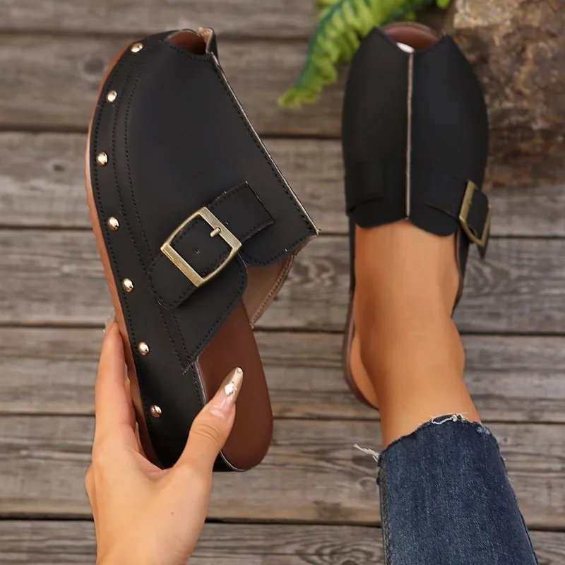 2025 New Women's Platform Slippers Spring New Round Head Deep Mouth Rivet Metal Buckle Anti-slip Wear-resistant Sandals
2025 New Women's Platform Slippers Spring New Round Head Deep Mouth Rivet Metal Buckle Anti-slip Wear-resistant Sandals