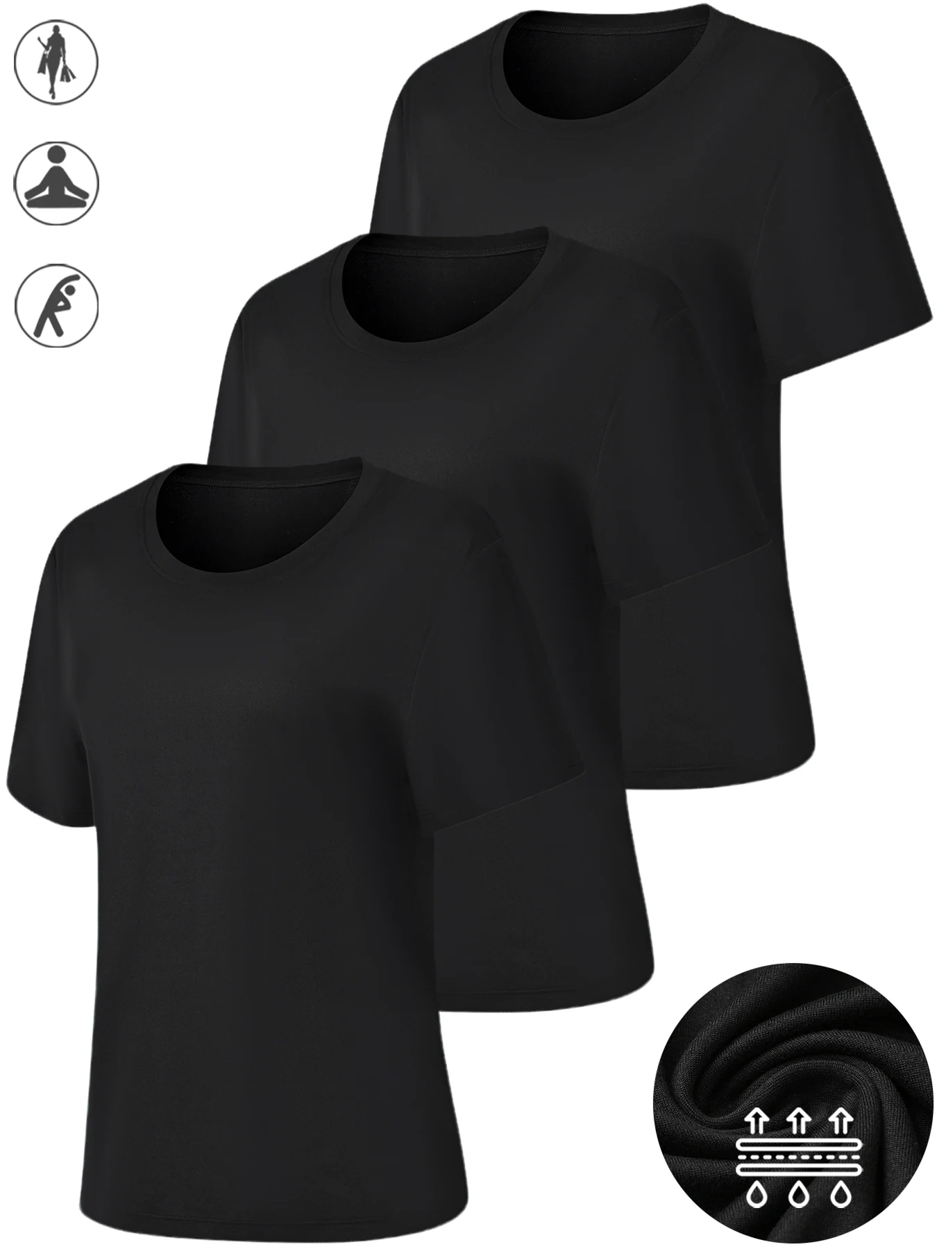 3 PACK Women's Super Soft Crew Neck T'Shirts.Short Sleeve For Sports.Workout,Yoga,Running.Fitness & Outdoor Activities
3 PACK Women's Super Soft Crew Neck T'Shirts.Short Sleeve For Sports.Workout,Yoga,Running.Fitness & Outdoor Activities
