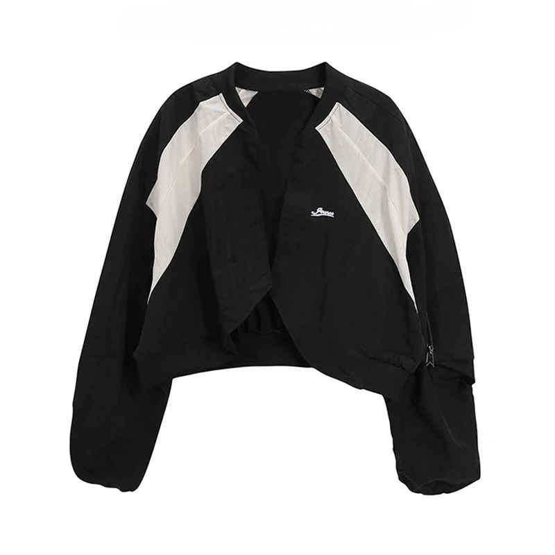 Women Contrast Color Spliced Sports Style Long-sleeved Short Jackets + Solid Color Inner Wear Bottoming Sling Tops Two-piece Set
Women Contrast Color Spliced Sports Style Long-sleeved Short Jackets + Solid Color Inner Wear Bottoming Sling Tops Two-piece Set