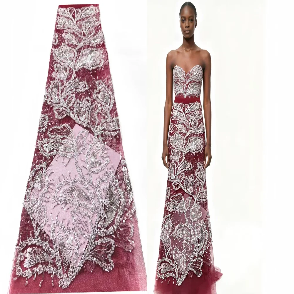 Luxurious African Sequins Lace Fabric High Quality 2026 Heavy Beads Embroidery French Tulle Lace for Wedding Dress
Luxurious African Sequins Lace Fabric High Quality 2026 Heavy Beads Embroidery French Tulle Lace for Wedding Dress