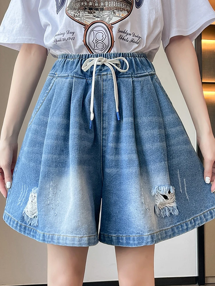 M-6XL Denim Shorts Women's 2023 Summer Korean Fashion Loose Blue Hollow High Waist Loose Solid Short Pants Jeans Women
M-6XL Denim Shorts Women's 2023 Summer Korean Fashion Loose Blue Hollow High Waist Loose Solid Short Pants Jeans Women