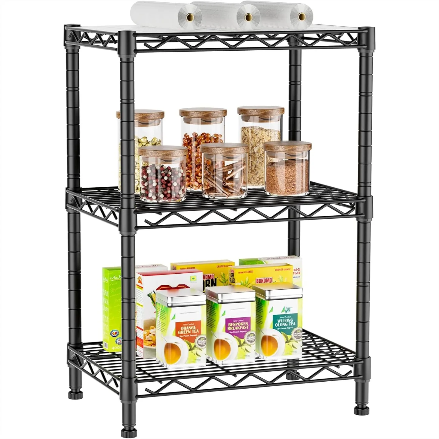 3 Tier Adjustable Storage Shelves Heavy Duty Metal Utility Shelf Wire Shelving Unit Organizer Rack for Home Kitchen Office
3 Tier Adjustable Storage Shelves Heavy Duty Metal Utility Shelf Wire Shelving Unit Organizer Rack for Home Kitchen Office