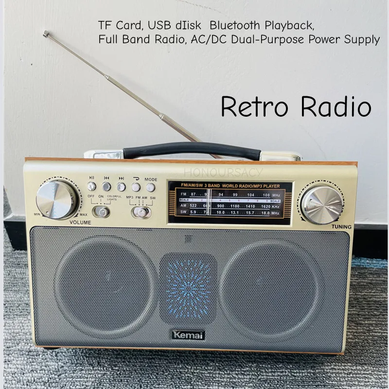 Portable Wireless Bluetooth Speakers Wood Grain Retro FM Radio High Sensitivity Antenna 3 Band Radio USB Stereo Mp3 Music Player
Portable Wireless Bluetooth Speakers Wood Grain Retro FM Radio High Sensitivity Antenna 3 Band Radio USB Stereo Mp3 Music Player