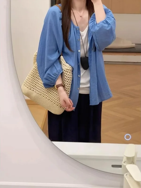 Korean Style Loose Fit Long Sleeve Sun Protection Shirt Casual Lightweight Open Cardigan Summer Outerwear Women's Shirt
Korean Style Loose Fit Long Sleeve Sun Protection Shirt Casual Lightweight Open Cardigan Summer Outerwear Women's Shirt