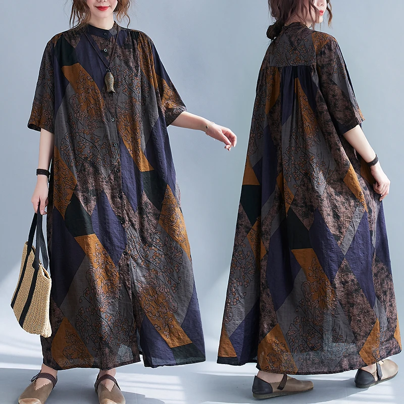 plus Size Women's Vintage Long Knee-Length Dr Slimming Belly Covering irt Dr for Plumpers Summer Faion Commute
plus Size Women's Vintage Long Knee-Length Dr Slimming Belly Covering irt Dr for Plumpers Summer Faion Commute