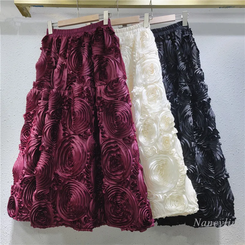 Heavy Industry Flower Mesh Skirt Women Big Pendulum Umbrella Skirts Spring Autumn New Elegant Three-dimensional Flower Long Jupe
Heavy Industry Flower Mesh Skirt Women Big Pendulum Umbrella Skirts Spring Autumn New Elegant Three-dimensional Flower Long Jupe