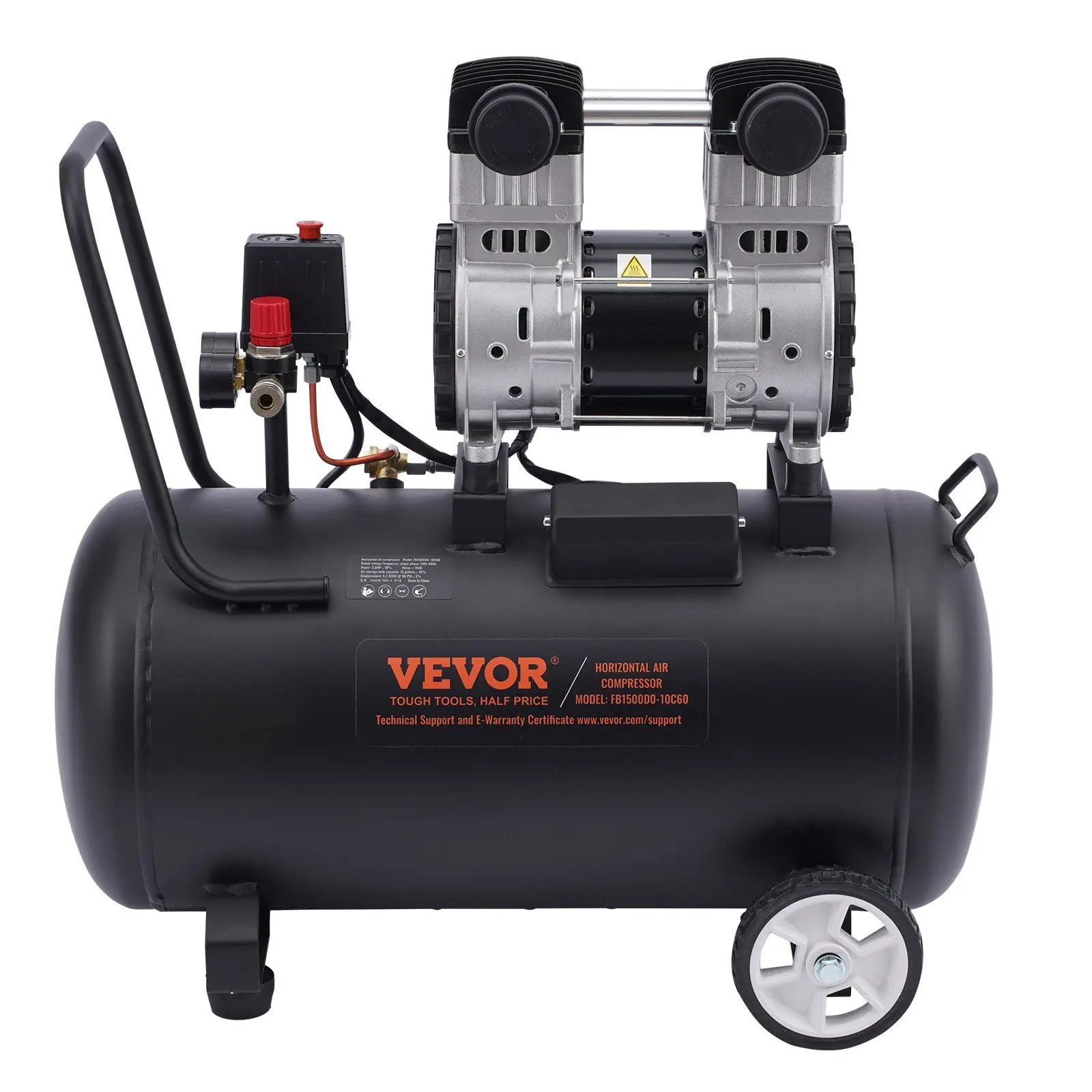 Horizontal Air Compressor 15 Gallon 90 Psi Oil Free Portable Industrial AC Powered 1450W 220V
Horizontal Air Compressor 15 Gallon 90 Psi Oil Free Portable Industrial AC Powered 1450W 220V