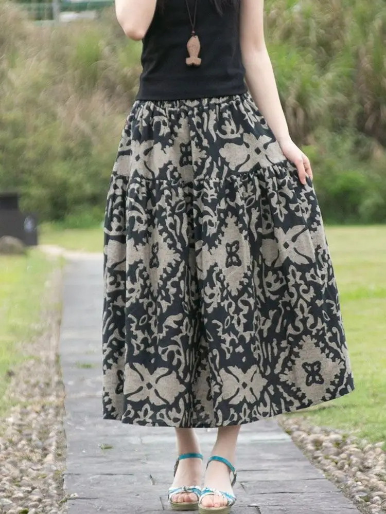 Summer Floral A-Line Midi Skirt Women's High Waist Slim Fit Korean Style Half-length Skirts Casual Loose Folded Pocket
Summer Floral A-Line Midi Skirt Women's High Waist Slim Fit Korean Style Half-length Skirts Casual Loose Folded Pocket