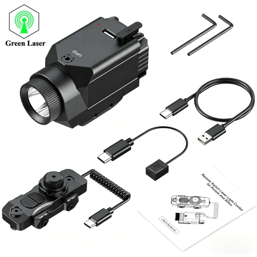 Tactical LED Flashlight USB Rechargeable 2 in 1 Combo Green Dot Strobe Scout Lamp Gun Light Fit 20mm Rail for Outdoor Hunting
Tactical LED Flashlight USB Rechargeable 2 in 1 Combo Green Dot Strobe Scout Lamp Gun Light Fit 20mm Rail for Outdoor Hunting