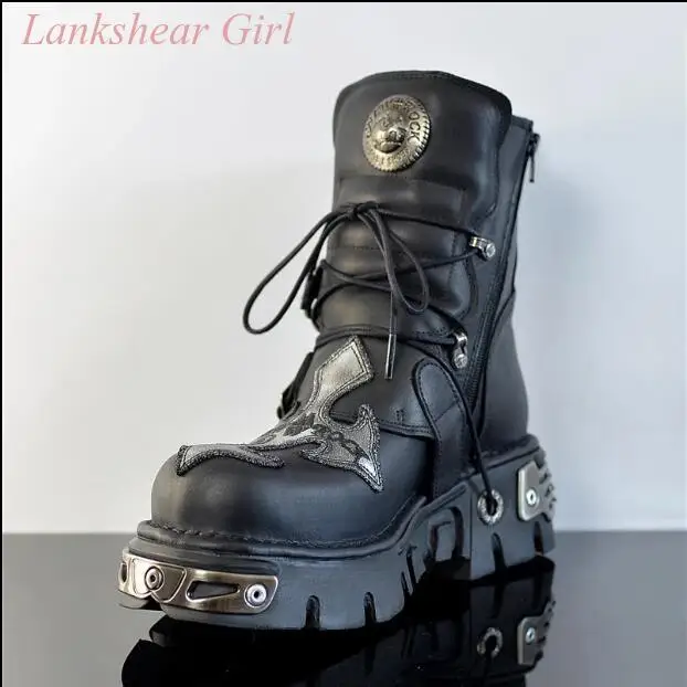 Fashion Design New Unisex Leather Boots Silver Skull Devil Goth Punk Metallic Boots Large Size 35-48
Fashion Design New Unisex Leather Boots Silver Skull Devil Goth Punk Metallic Boots Large Size 35-48