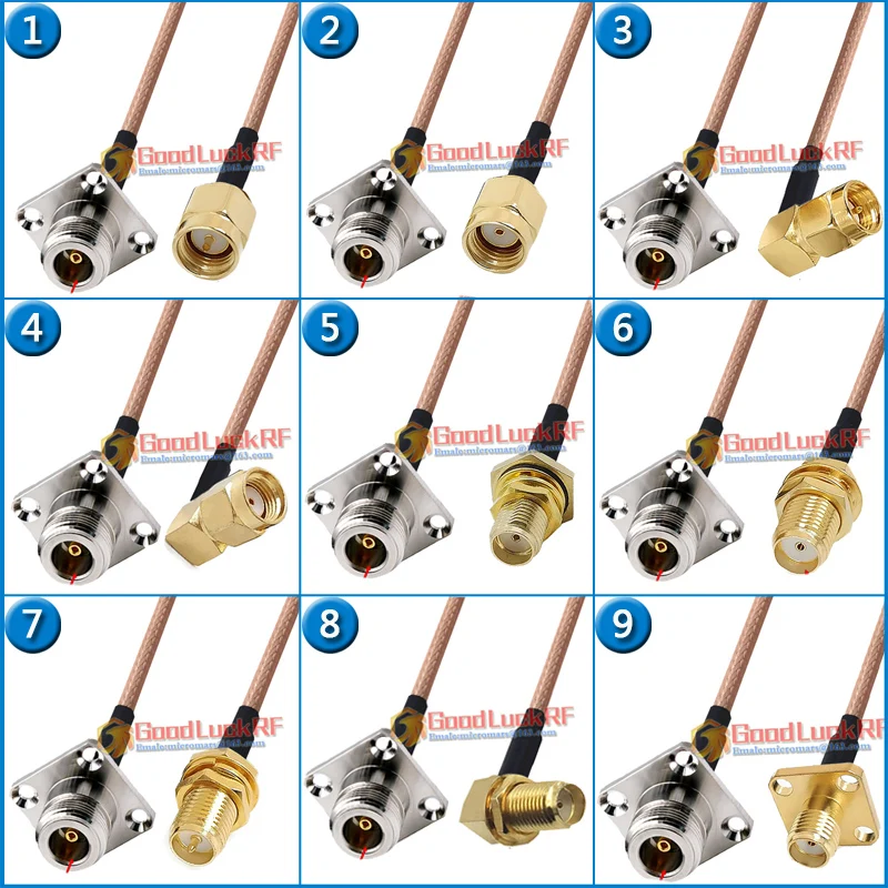 L16 N Female 4 hole Flange to SMA Male RP-SMA RPSMA RP SMA Female Right Angle Washer Nut 25 * 25mm Pigtail Jumper RG316 Coaxial
L16 N Female 4 hole Flange to SMA Male RP-SMA RPSMA RP SMA Female Right Angle Washer Nut 25 * 25mm Pigtail Jumper RG316 Coaxial
