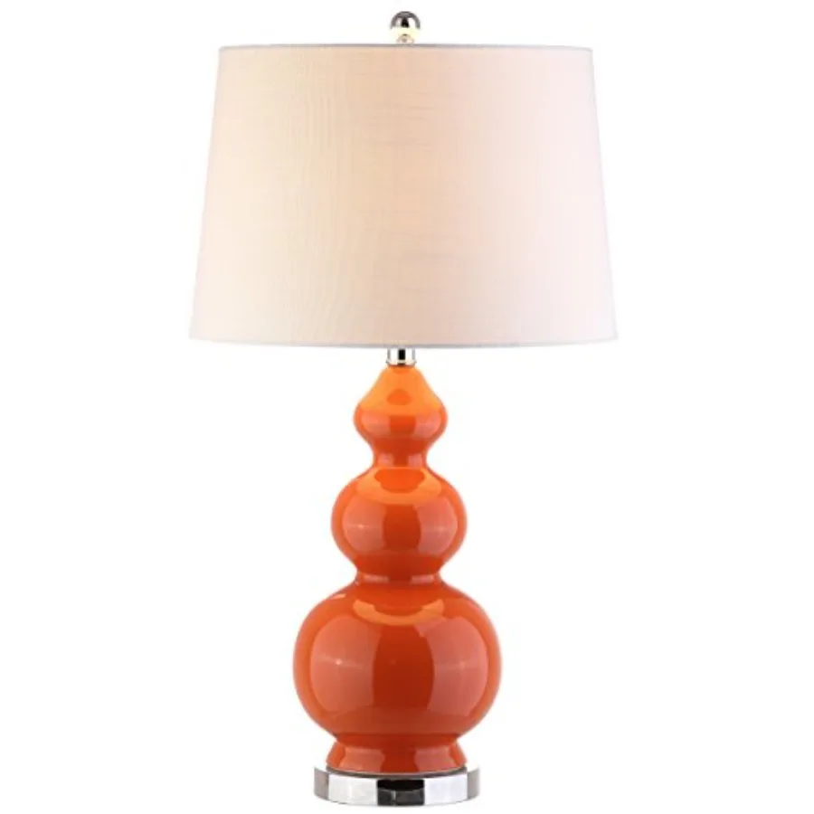 27.5" Modern Ceramic Gourd Table Lamp for Living Room, Large Bedside Nightstand Lamp for Bedroom, Linen Drum Shade, LED Bulb In
27.5" Modern Ceramic Gourd Table Lamp for Living Room, Large Bedside Nightstand Lamp for Bedroom, Linen Drum Shade, LED Bulb In
