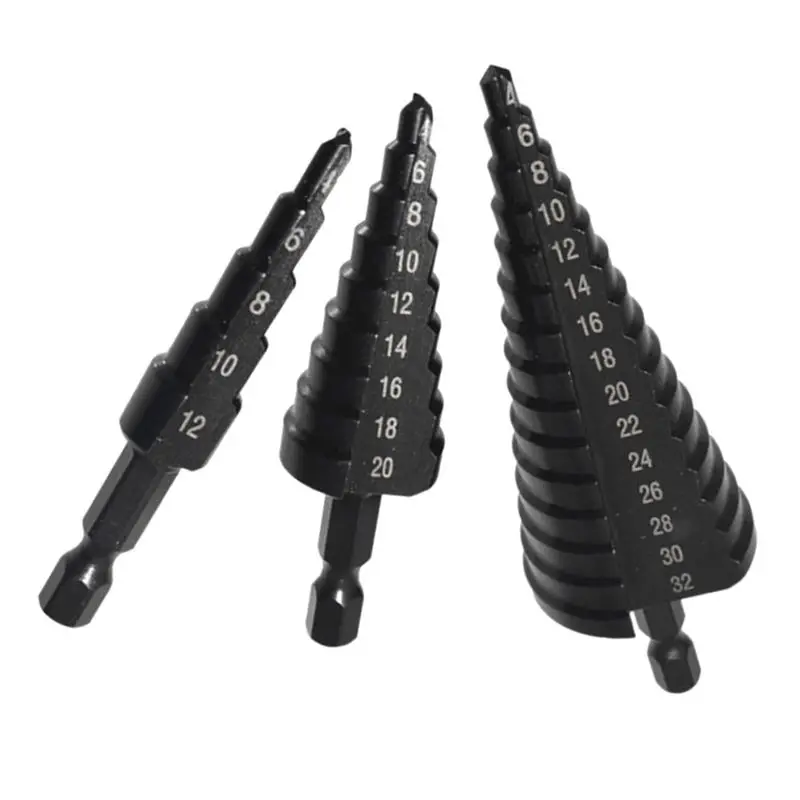 AB11-Step Drill Bit 4-12/20-32Mm Nirtird Coated Wood Metal Drilling Tool Metal Hole Cutter Step Cone Drill Bit
AB11-Step Drill Bit 4-12/20-32Mm Nirtird Coated Wood Metal Drilling Tool Metal Hole Cutter Step Cone Drill Bit