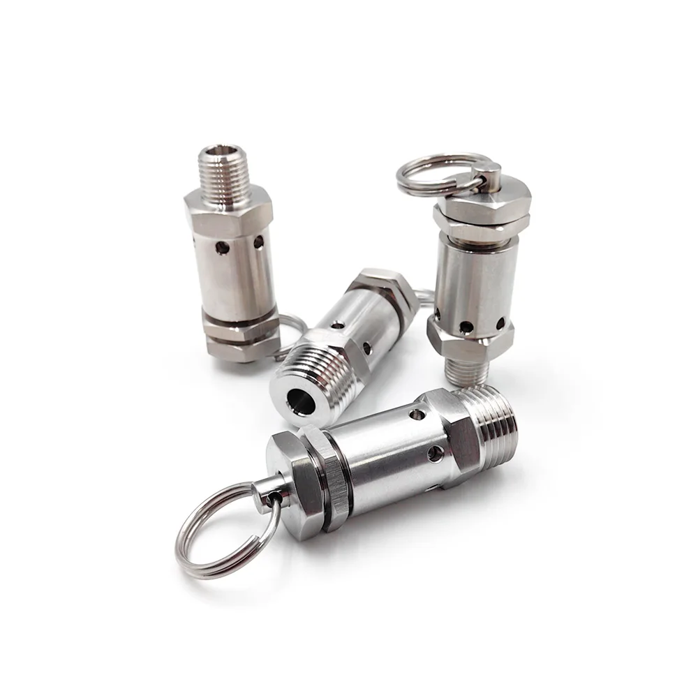 1/4"1/2" BSPT NPT Male Spring Safety Valve 0.05-1Mpa Exhaust 304 Stainless Steel Sanitary Suitable for Air Compressors
1/4"1/2" BSPT NPT Male Spring Safety Valve 0.05-1Mpa Exhaust 304 Stainless Steel Sanitary Suitable for Air Compressors