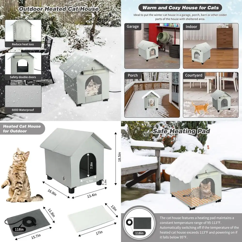 Готовое к зиму водонепроницаемое изолированное укрытие для кошек на открытом воздухе для кошек ферлов (серый)
Готовое к зиму водонепроницаемое изолированное укрытие для кошек на открытом воздухе для кошек ферлов (серый)