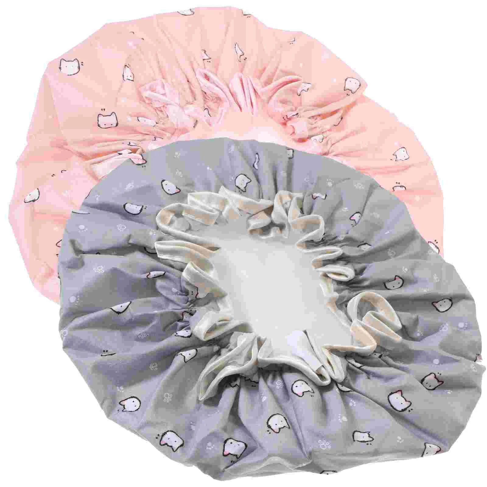 2 Pcs Double Layer Elastic Shower Cap Women's Womens Hat Bath Hair Polyester Fiber Covers
2 Pcs Double Layer Elastic Shower Cap Women's Womens Hat Bath Hair Polyester Fiber Covers