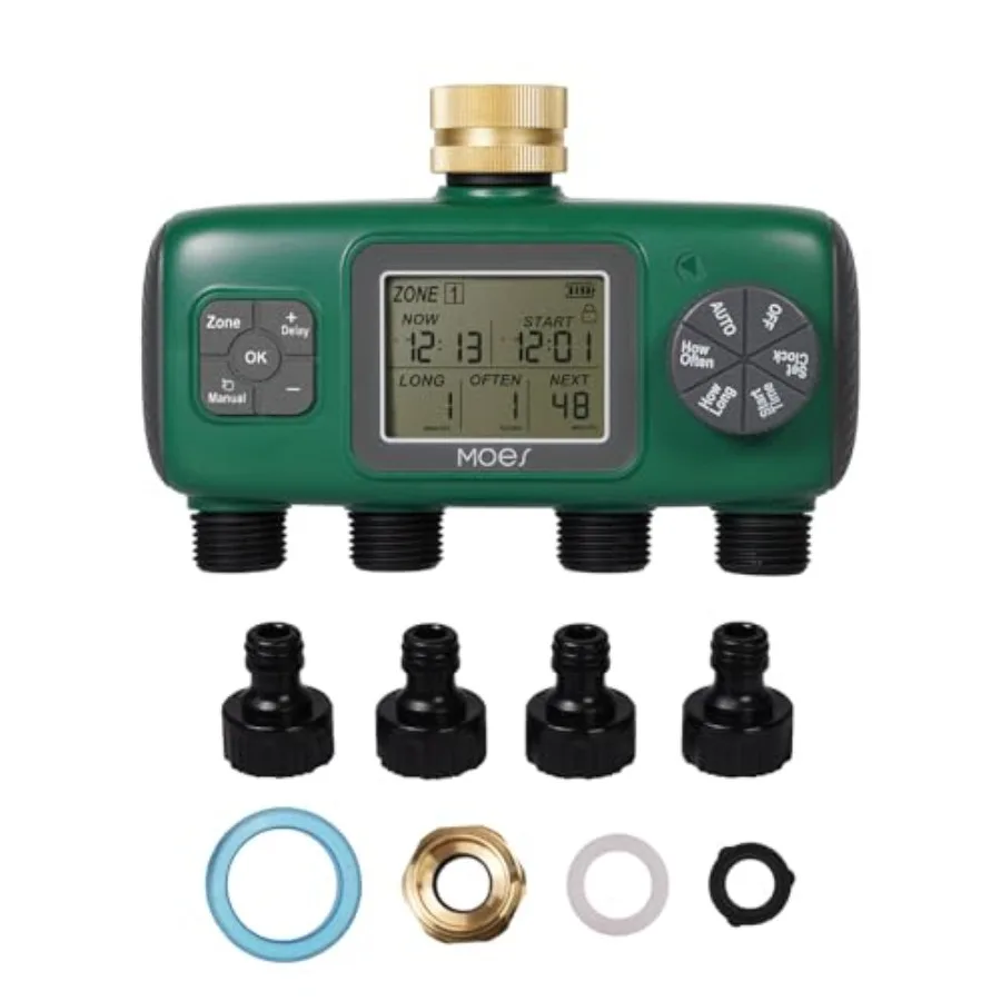 Garden and lawn irrigation: brass inlet sprinkler timer programmable automatic controller with rain delay and manual watering 4
Garden and lawn irrigation: brass inlet sprinkler timer programmable automatic controller with rain delay and manual watering 4