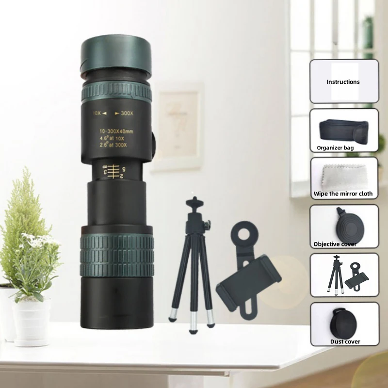 10-300x40 Zoom Telescope HD Portable Strong Binoculars Long Range Professional Monocular BAK4-Prisms For Hunting Camping
10-300x40 Zoom Telescope HD Portable Strong Binoculars Long Range Professional Monocular BAK4-Prisms For Hunting Camping