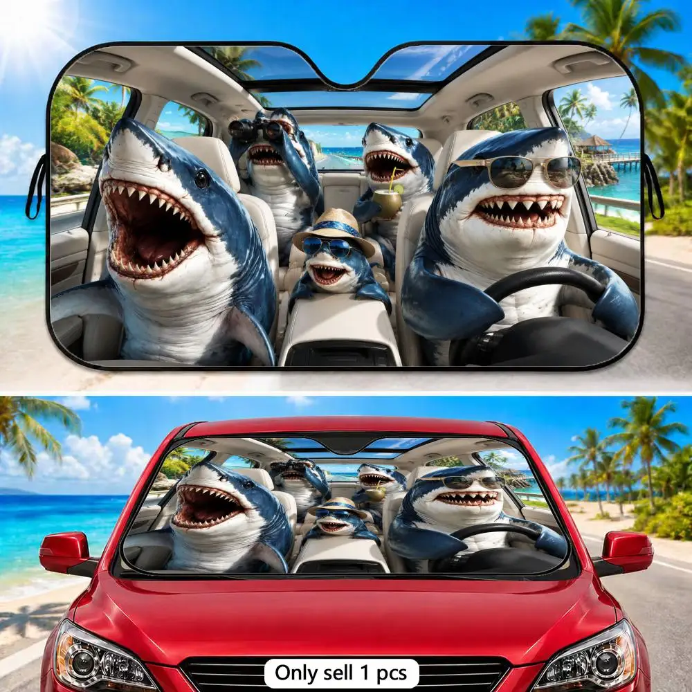 Shark Diving Adventure Sun Visor Aluminum Foil Windshield Sunshade with Reflective UV Block Heat Insulation Foldable Universal
Shark Diving Adventure Sun Visor Aluminum Foil Windshield Sunshade with Reflective UV Block Heat Insulation Foldable Universal