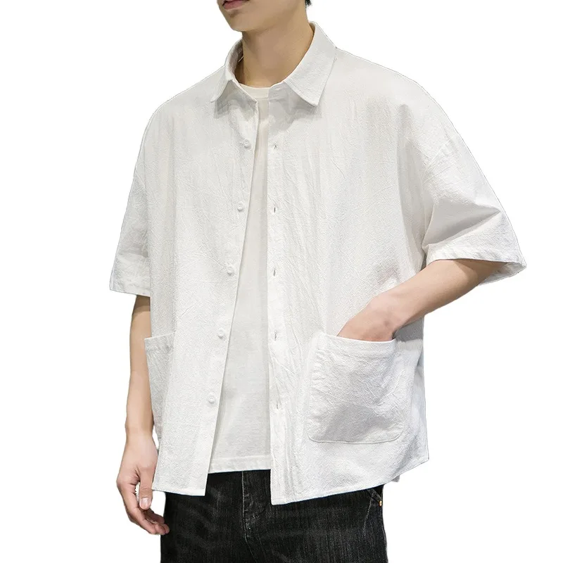 Spring and Summer New Chinese Style Men's Retro Short-sleeved Shirt Large Size Trendy Solid Color Top
Spring and Summer New Chinese Style Men's Retro Short-sleeved Shirt Large Size Trendy Solid Color Top