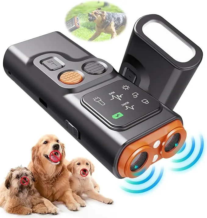 Rechargeable LED Ultrasonic Dog Repeller Anti-Barking Stop Training Device Sonic Bark Deterrent Dog Repellent Device
Rechargeable LED Ultrasonic Dog Repeller Anti-Barking Stop Training Device Sonic Bark Deterrent Dog Repellent Device