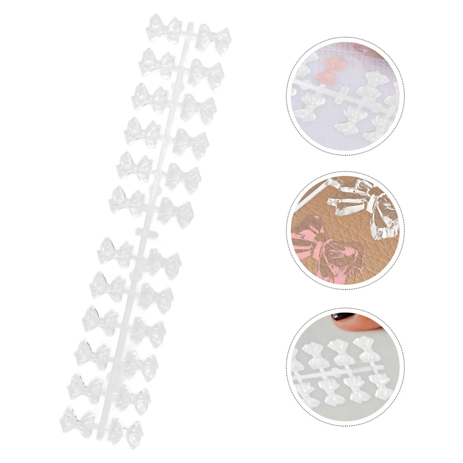 120Pcs Nail Display Boards Bow Pattern Transparent Practice Color Card Plastic Nail Art Showing Practice Boards