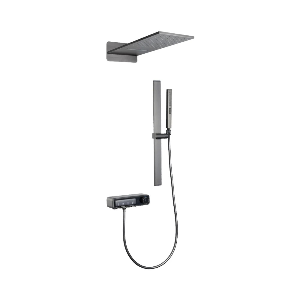 High Quality Square Rainfall Shower Head Waterfall Jet Massage Pause Gun Gray Bathroom 5-Function Concealed Apartment Hotel
High Quality Square Rainfall Shower Head Waterfall Jet Massage Pause Gun Gray Bathroom 5-Function Concealed Apartment Hotel