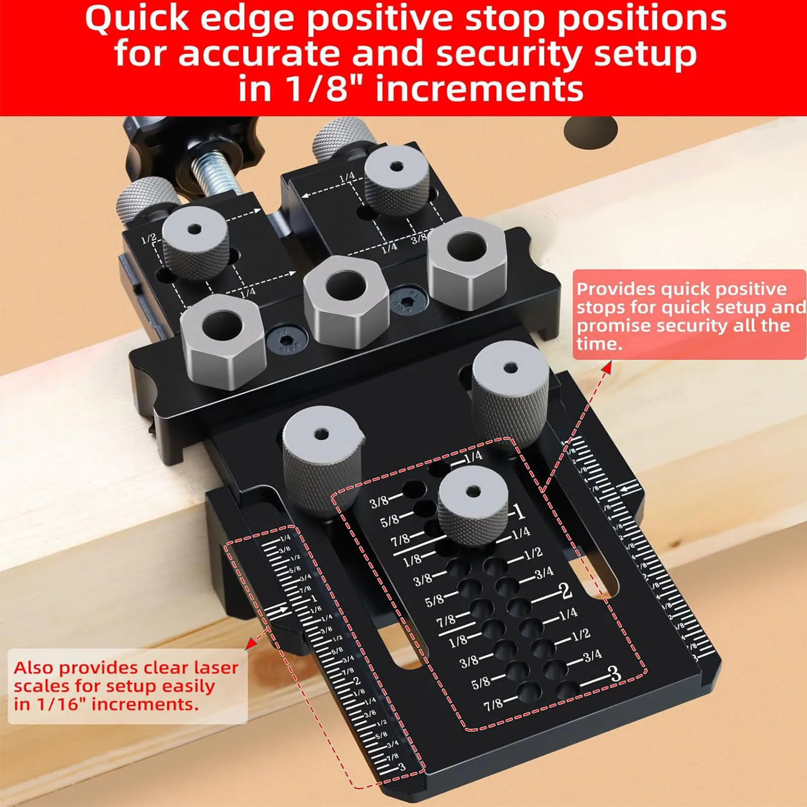 Dowel Drill Dowel Jig Kit 1/4 3/8 1/2 Inch Straight Dowel Hole Drill with Quick Stop and Clamp for Cabinet Furniture
Dowel Drill Dowel Jig Kit 1/4 3/8 1/2 Inch Straight Dowel Hole Drill with Quick Stop and Clamp for Cabinet Furniture