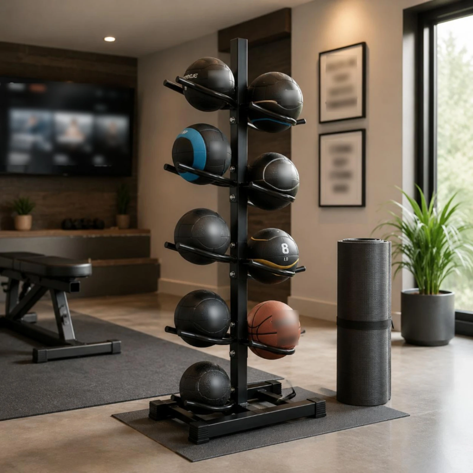 Double-Row Ball Rack Curved Cradles Steel Ball Rack Sports Equipment Organizer Floor-Standing Stable Base
Double-Row Ball Rack Curved Cradles Steel Ball Rack Sports Equipment Organizer Floor-Standing Stable Base