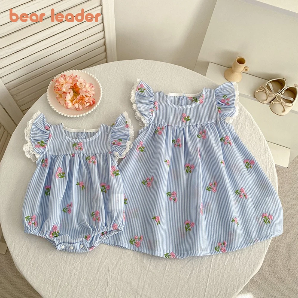 Bear Leader 2026 New Korean Version Blue Stripes Baby Crawling Suit Round Neck Small Fly Sleeves Flower Summer Girls Dresses
Bear Leader 2026 New Korean Version Blue Stripes Baby Crawling Suit Round Neck Small Fly Sleeves Flower Summer Girls Dresses