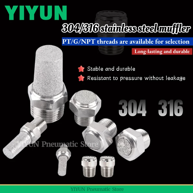 10PCS 316 Stainless Steel Pneumatic Muffler 1/8" 1/4" 3/8" 1/2" 3/4" 1" PT (R/ZG) Taper Thread NPT Thread Mesh Long Head YIYUN
10PCS 316 Stainless Steel Pneumatic Muffler 1/8" 1/4" 3/8" 1/2" 3/4" 1" PT (R/ZG) Taper Thread NPT Thread Mesh Long Head YIYUN