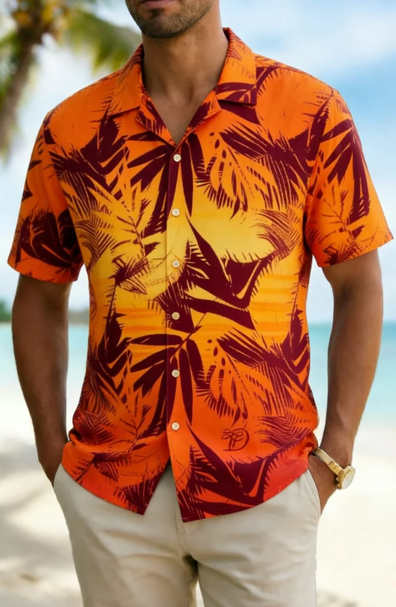 Men's Exotic Tropical Botanical Print Short Sleeve Shirt, Minimalist Beach Style for Summer Outings and Daily Looks
Men's Exotic Tropical Botanical Print Short Sleeve Shirt, Minimalist Beach Style for Summer Outings and Daily Looks