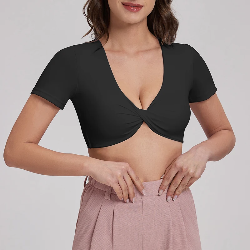 Women's Workout Crop Top Yoga Running Sports Bra with Padded Support Twist Front Casual Tank Tops for Women Fitness Short Sleeve
Women's Workout Crop Top Yoga Running Sports Bra with Padded Support Twist Front Casual Tank Tops for Women Fitness Short Sleeve