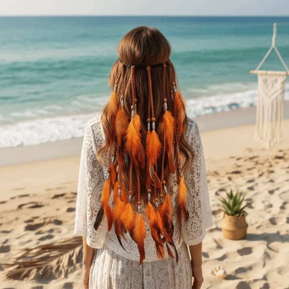 Synthetic Braided Cord Boho Feather Headpiece Adjustable Slide Bead Multi-strand Design Tribal Hair Extension Secure Fit Band
Synthetic Braided Cord Boho Feather Headpiece Adjustable Slide Bead Multi-strand Design Tribal Hair Extension Secure Fit Band