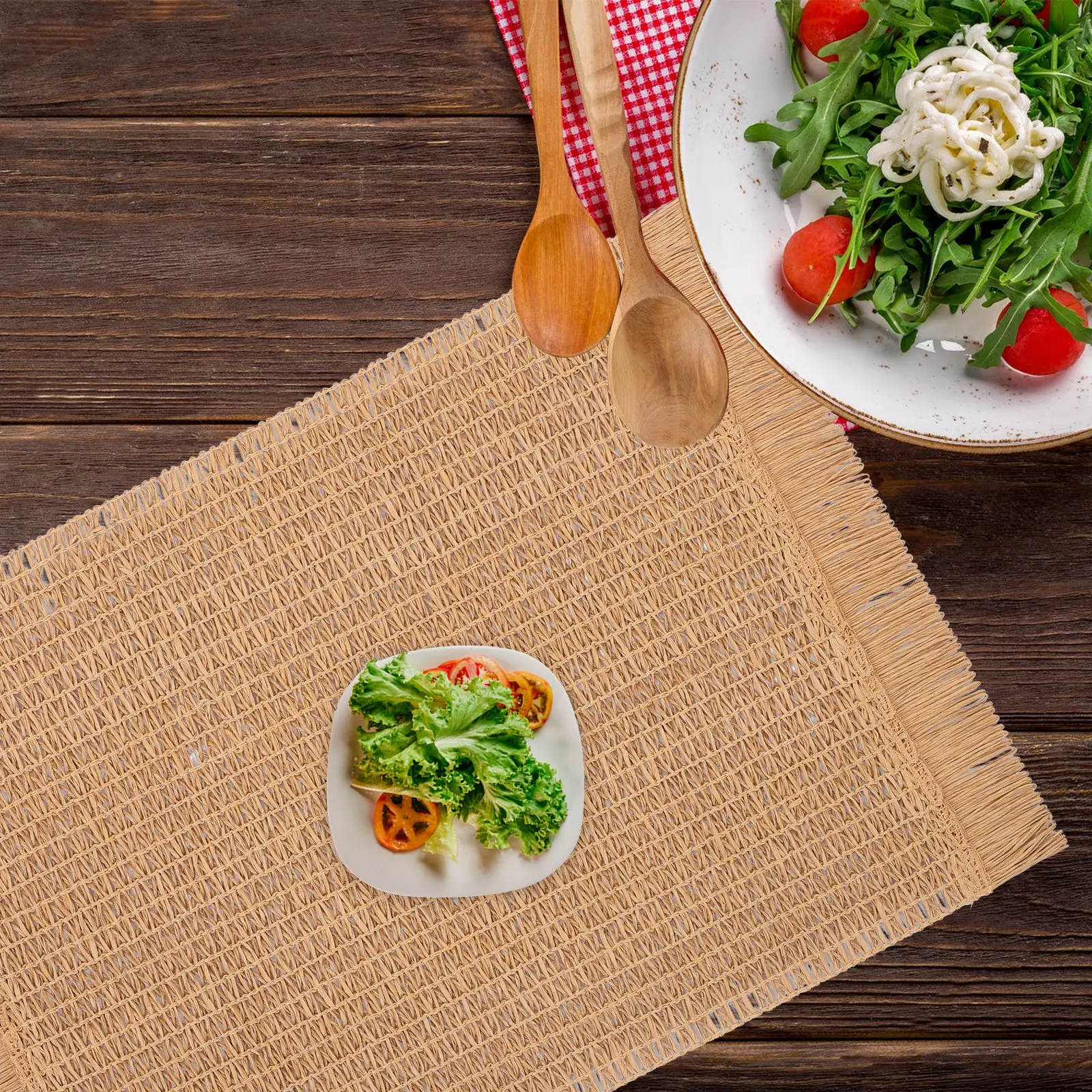 4Pcs Linen Dining Room Table Mats Heat Resistant Tassel Edging Vintage Rustic Coffee Color Coasters for Kitchen
4Pcs Linen Dining Room Table Mats Heat Resistant Tassel Edging Vintage Rustic Coffee Color Coasters for Kitchen