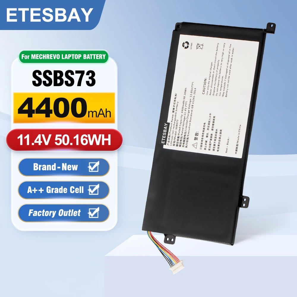 ETESBAY SSBS73 4400mAh 50.16WH Laptop Battery For Mechrevo S1 S2 Pro-01 Pro-02 Series MX350 LDW19050065 SWIN-GGRTTF01
ETESBAY SSBS73 4400mAh 50.16WH Laptop Battery For Mechrevo S1 S2 Pro-01 Pro-02 Series MX350 LDW19050065 SWIN-GGRTTF01
