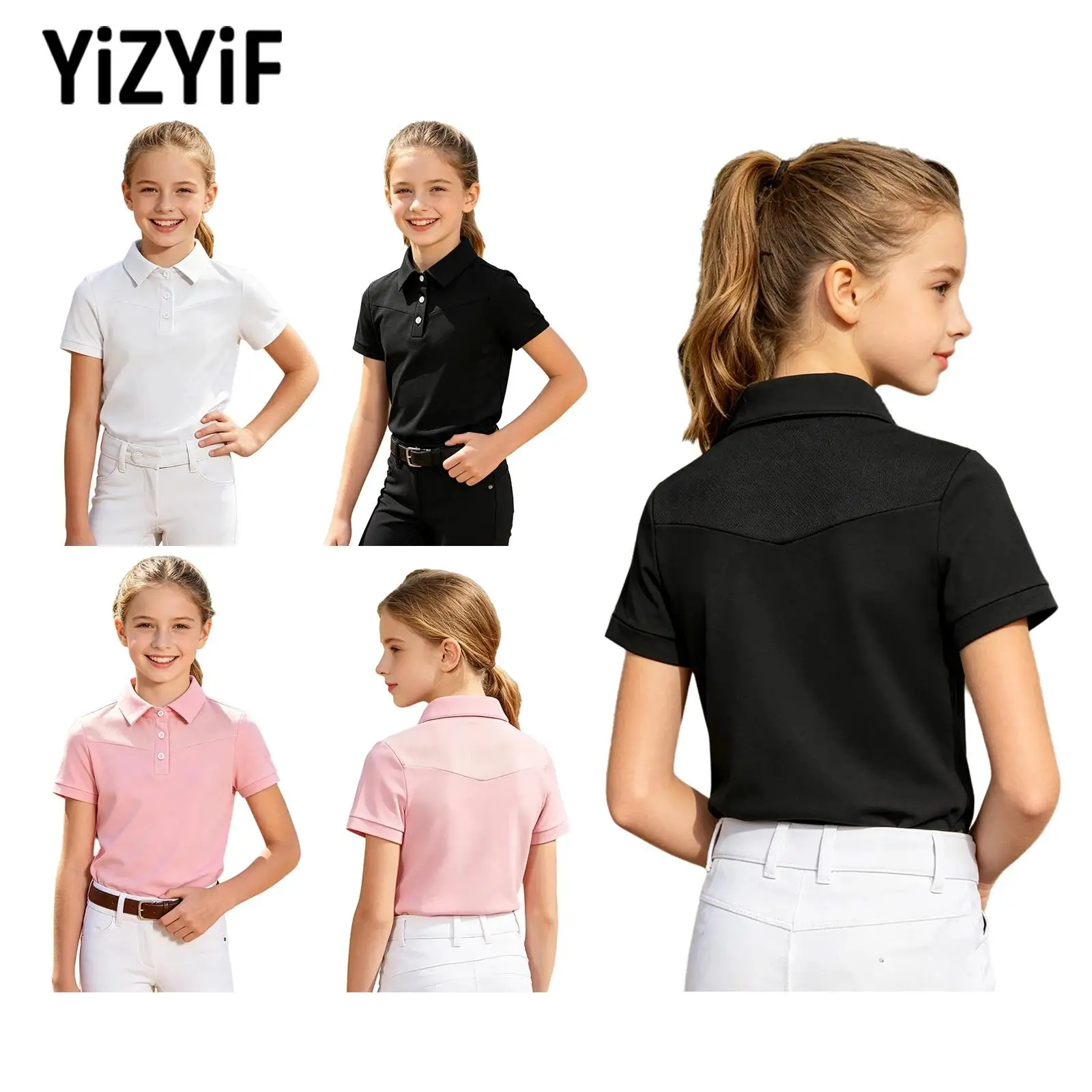 Girls Horse Riding Costume Top Turn Down Collar Short Sleeve Buttons Closure High Quality Stretchy for Equestrian Daily Training
Girls Horse Riding Costume Top Turn Down Collar Short Sleeve Buttons Closure High Quality Stretchy for Equestrian Daily Training