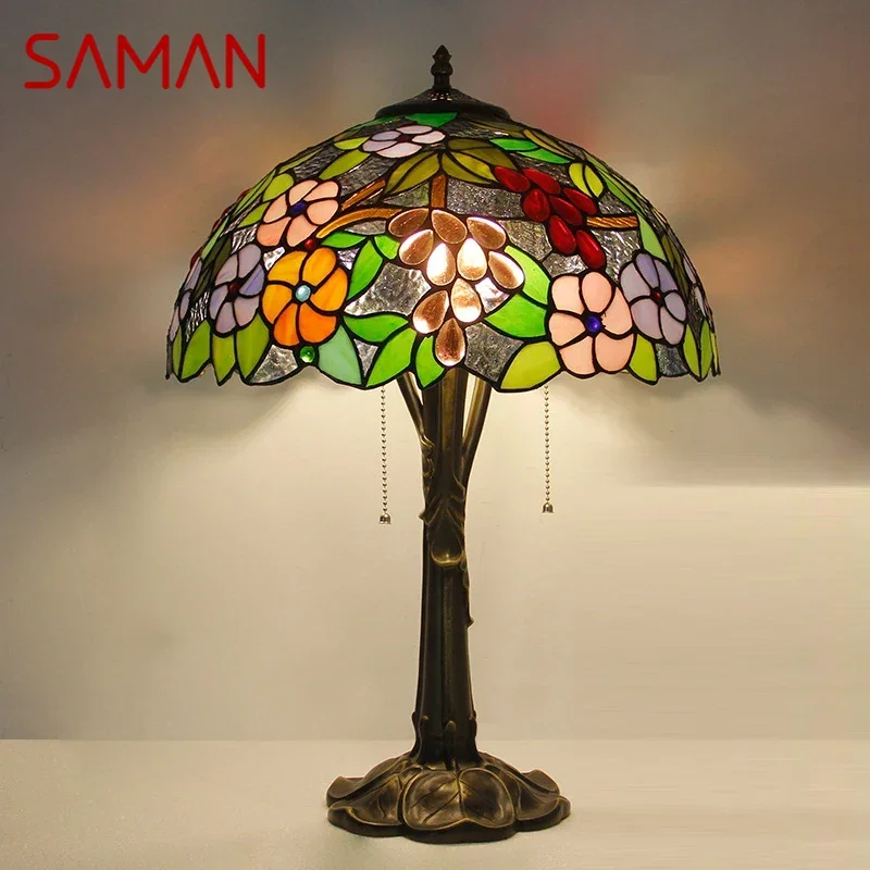 Настольная лампа SAMAN Tiffany, светодиодная роскошная креативная лампа для гостиной, кабинета, спальни, прикроватная лампа, вилла, отель, цветное стекло, настольный светильник
Настольная лампа SAMAN Tiffany, светодиодная роскошная креативная лампа для гостиной, кабинета, спальни, прикроватная лампа, вилла, отель, цветное стекло, настольный светильник