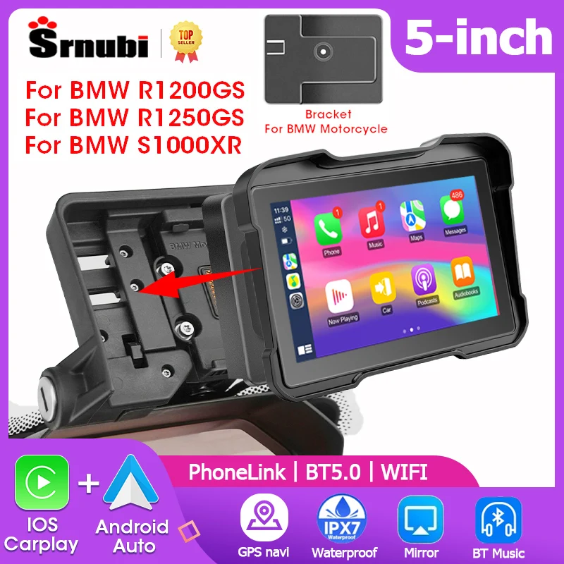 Srnubi 5" Motorcycle DVR For BMW R1200/R1250/S1000X Registrar Wireless Carplay Android auto Dashboard For BMW Original Bracket
Srnubi 5" Motorcycle DVR For BMW R1200/R1250/S1000X Registrar Wireless Carplay Android auto Dashboard For BMW Original Bracket