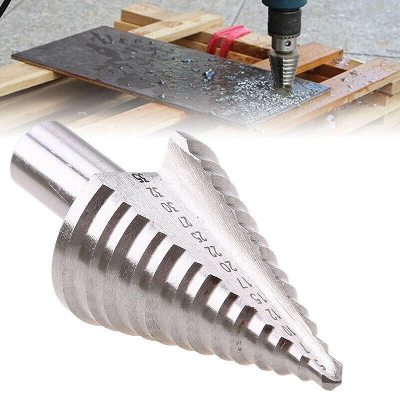 5-35mm HSS Step Drill Bit Twist Groove Titanium Coated Wood Metal Hole Cutter Core Drill Bit Power Tools Drilling Bit
5-35mm HSS Step Drill Bit Twist Groove Titanium Coated Wood Metal Hole Cutter Core Drill Bit Power Tools Drilling Bit