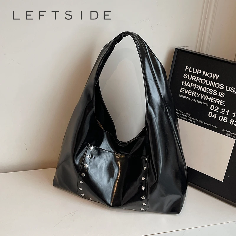 LEFTSIDE Rivets Design PU Leather Underarm Bags For Women 2025 New Trend Female Shoulder Hobo Bag Soft Handbags And Purses
LEFTSIDE Rivets Design PU Leather Underarm Bags For Women 2025 New Trend Female Shoulder Hobo Bag Soft Handbags And Purses