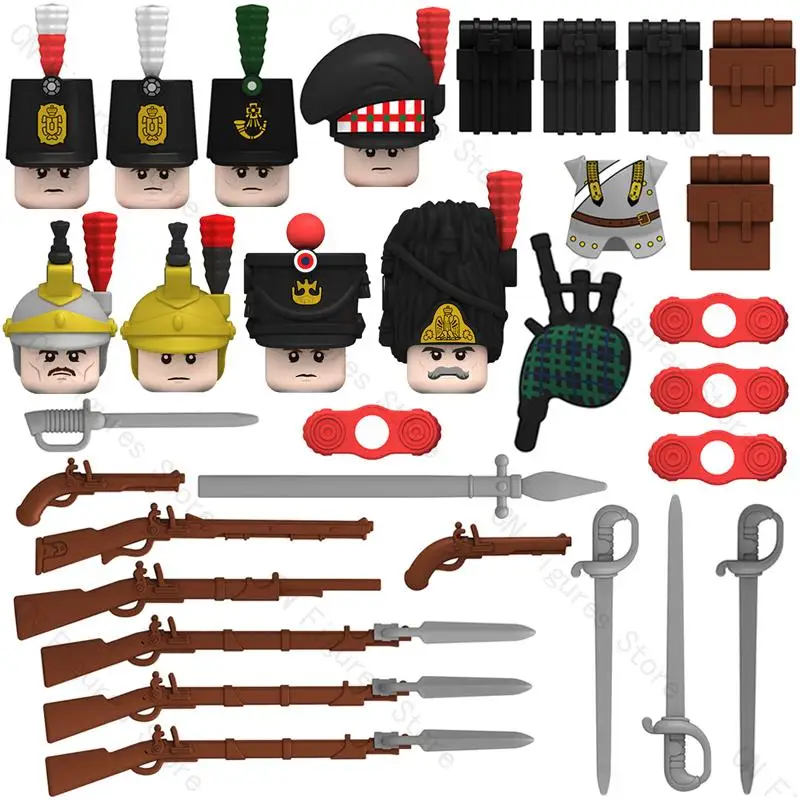 8PC/Lot Napoleonic Wars French British Fusilier Dragoon Building Blocks Action Figures Accessories Head Armor Kid Toys N001-008
8PC/Lot Napoleonic Wars French British Fusilier Dragoon Building Blocks Action Figures Accessories Head Armor Kid Toys N001-008