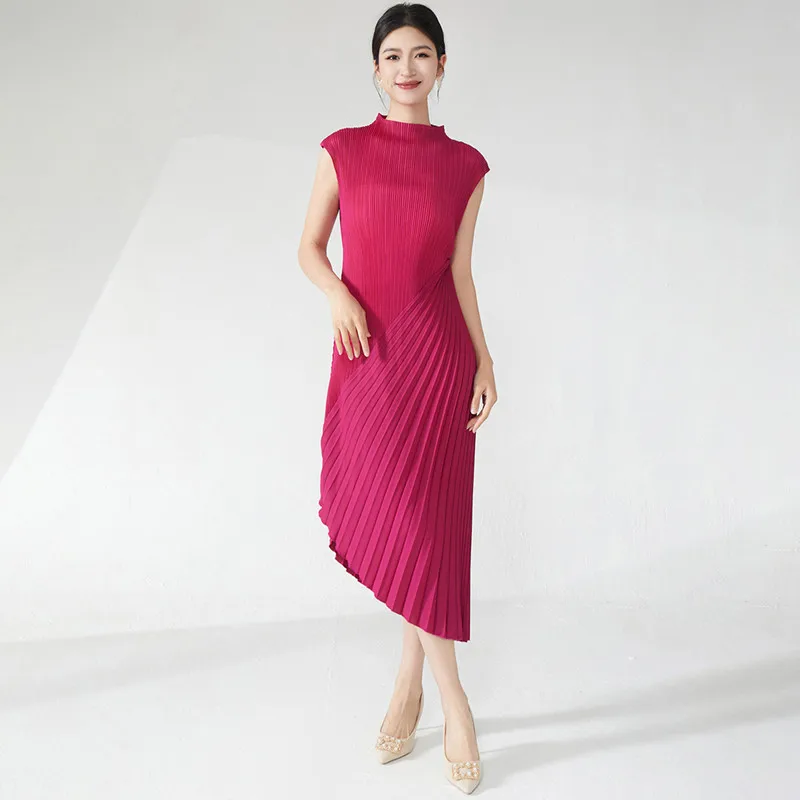 Woman Dress Party 2025 Summer New Fashion Miyake Pleated Stretch Irregular Dresses Elegant
Woman Dress Party 2025 Summer New Fashion Miyake Pleated Stretch Irregular Dresses Elegant