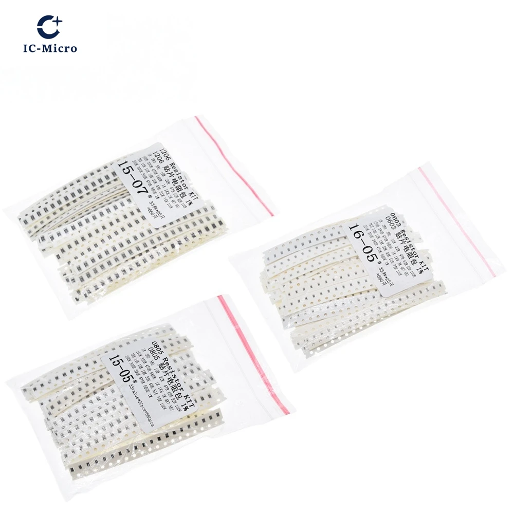 XCW 0603 0805 1206 SMD Resistors Kit Assorted Kit 1ohm-1M ohm 1% 33valuesX 20pcs=660pcs Kit for Boost Step Down Power module
XCW 0603 0805 1206 SMD Resistors Kit Assorted Kit 1ohm-1M ohm 1% 33valuesX 20pcs=660pcs Kit for Boost Step Down Power module