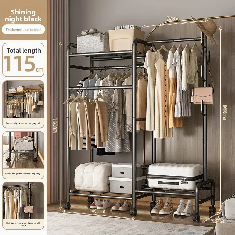 Hanging Hanger Floor-to-ceiling Bedroom Household Removable Double Rod Storage Coat Rack Simple Storage Rack Vertical Drying
Hanging Hanger Floor-to-ceiling Bedroom Household Removable Double Rod Storage Coat Rack Simple Storage Rack Vertical Drying