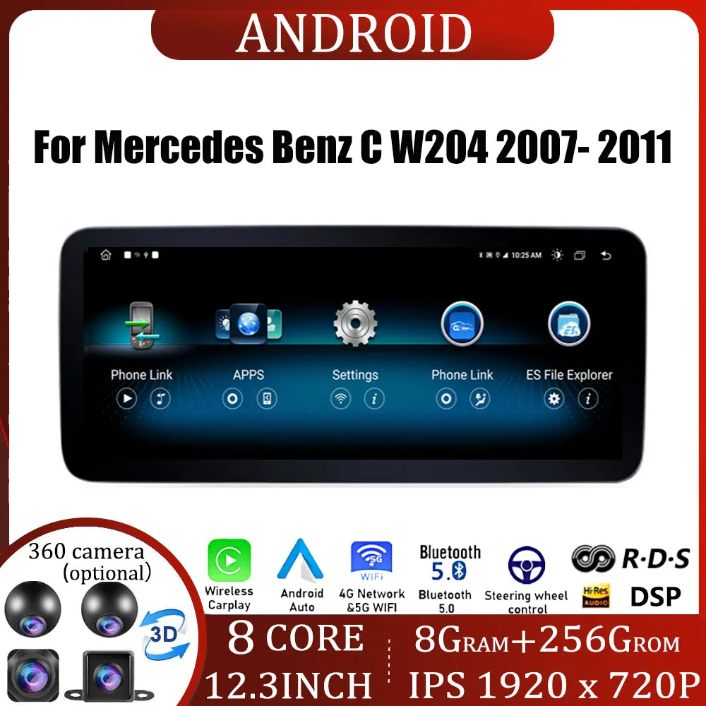12.3'' 4G For Mercedes Benz C W204 2007- 2011 Car Android OS 4G WIFI IPS Screen Car Stereo GPS Navigation Auto Radio QLED screen
12.3'' 4G For Mercedes Benz C W204 2007- 2011 Car Android OS 4G WIFI IPS Screen Car Stereo GPS Navigation Auto Radio QLED screen