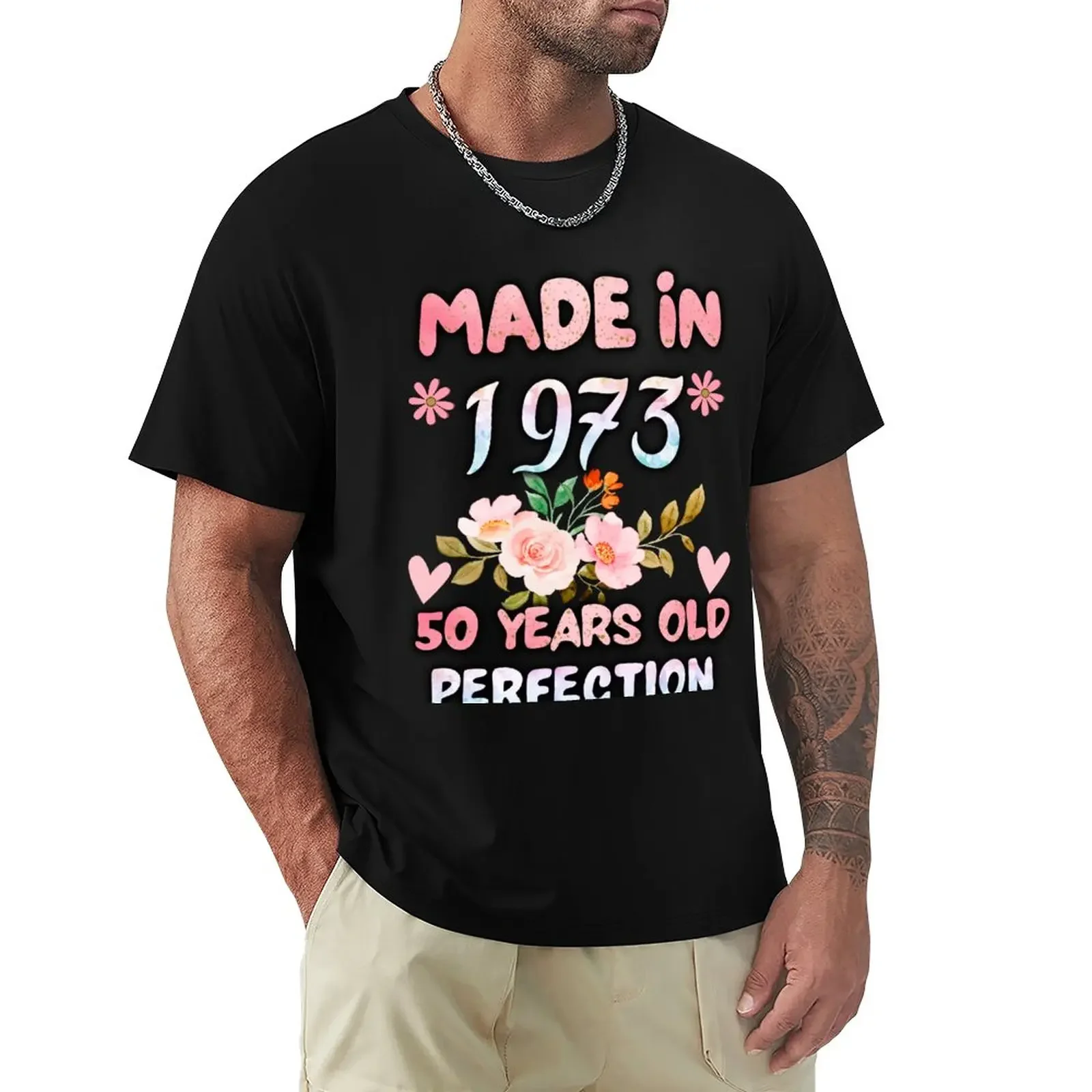 50 Year Old Made In 1973 Floral 50th BirthdayWomen T-Shirt boys animal print boys whites t shirts for men pack
50 Year Old Made In 1973 Floral 50th BirthdayWomen T-Shirt boys animal print boys whites t shirts for men pack